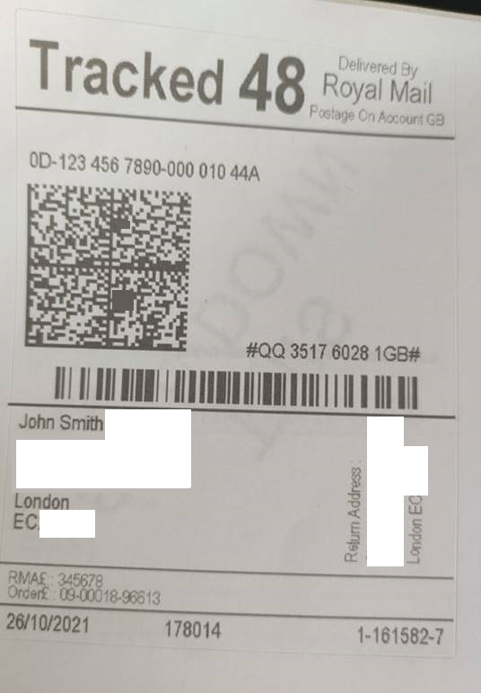 royal mail return qr code